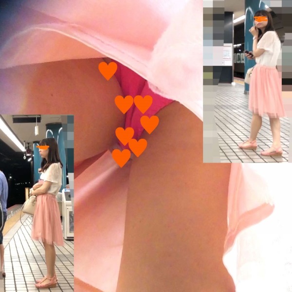 digi-tents bocemi_14 「上品なピンクのスカートを履いたかわいいJDモデルのセクシーなショッキングピンクパンティを狙え！フロントも狙いました！」